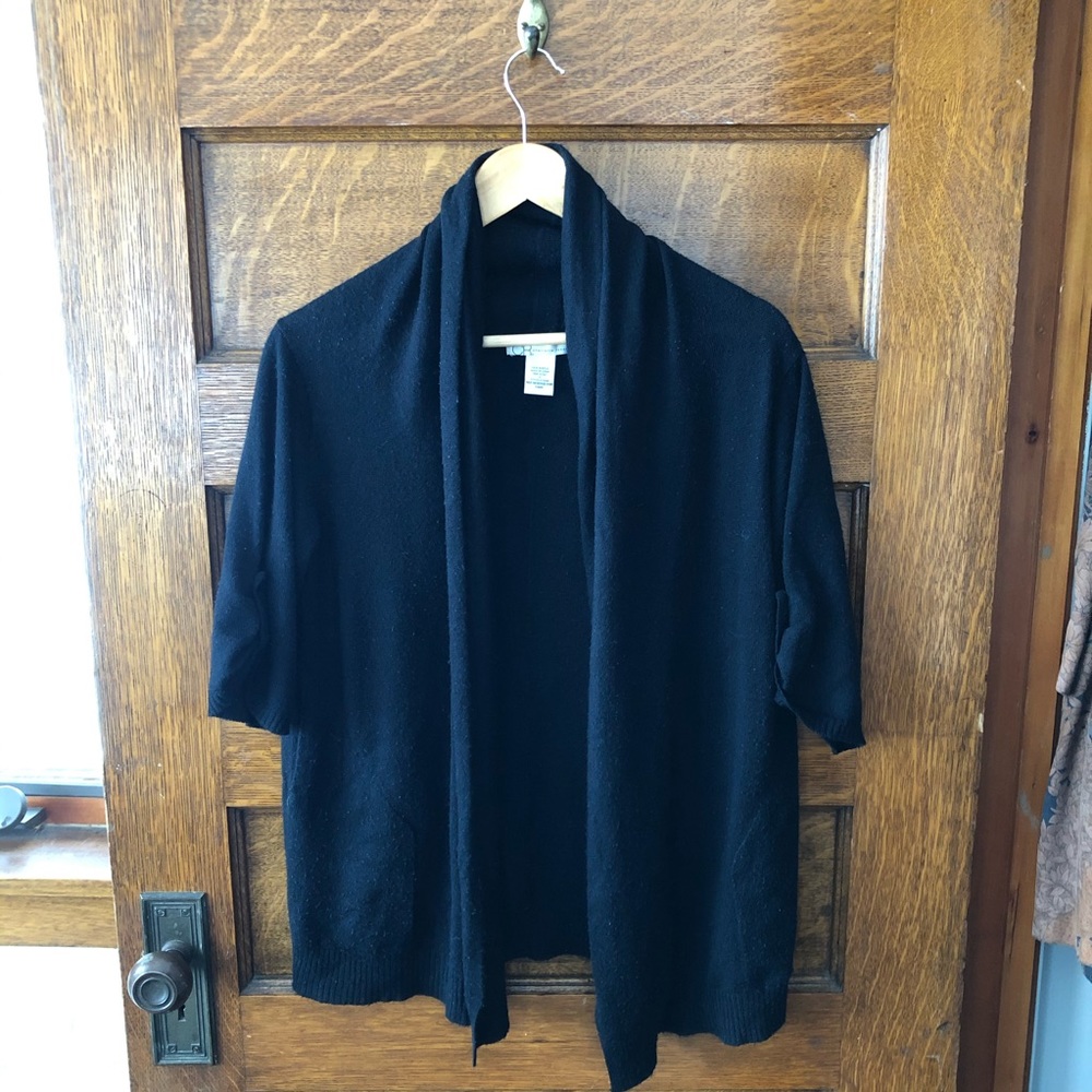 Soft black draped cardigan
